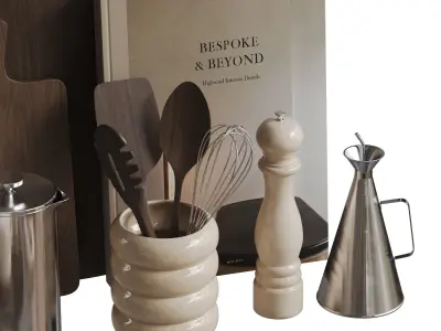 Kitchen Decor Set With Pears 3D model