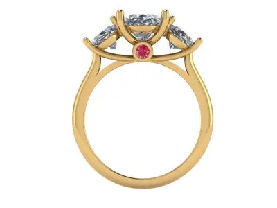 RING 3 Stone Design 3D print model