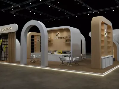 Exhibition booth design 3D model 10m x 13m 3D model