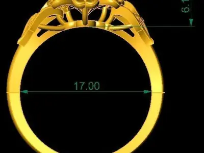 Floral Flower Design Women Ring 625 3D print model