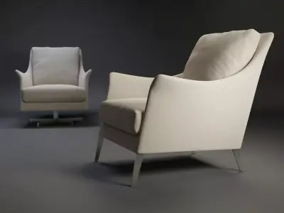 Boss lounge chair leather 3D model