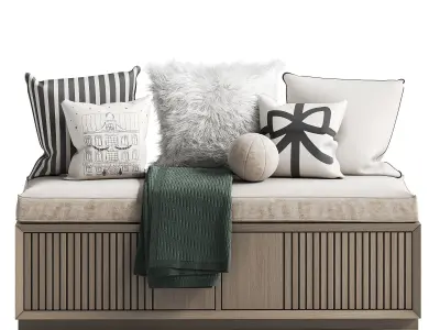 Decorative set of pillows for the windowsill 3D model