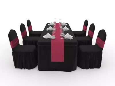 Banquet Table and Chair 121 3D model