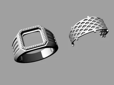 Jewelry Mens Ring Gold 3D print model 4