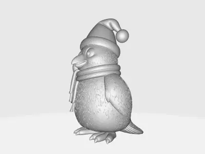 Cute Christmas Penguin 3D Print Holiday Penguin Figurine 3D print model