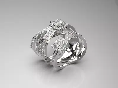 luxury diamond ring jr00050 3D print model