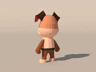 Character B098 Dog Cute  Low-poly 3D model