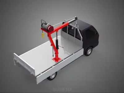 DROPSIDE JIB CRANE LIFT HOIST WINCH MOTOR BED GATE PICKUP TRUCK 3D model