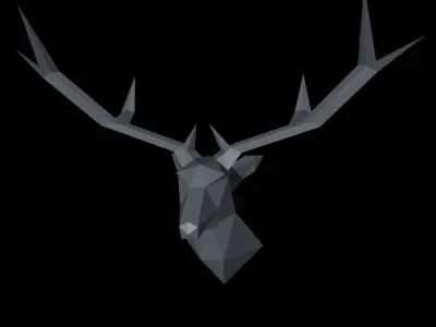 Low poly style deer 3D model