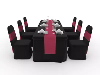 Banquet Table and Chair 129 3D model