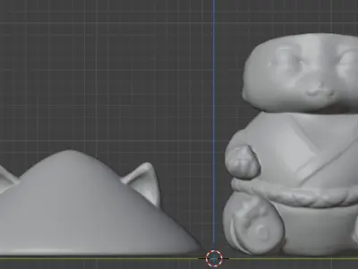 Onigiri Cat figurine Art Toy Free 3D print model