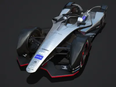 Gen 2 Formula E Nissan Car Low-poly 3D model