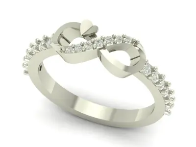 ladies Diamond Ring 3D print model 7