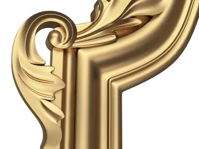 Corner Carved Plaster Molding Decoration 09 Low-poly 3D model
