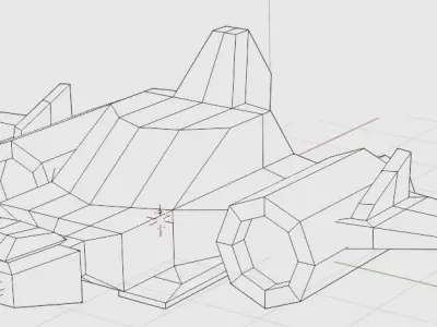 LOW-POLY Spaceship in blender Free low-poly 3D model