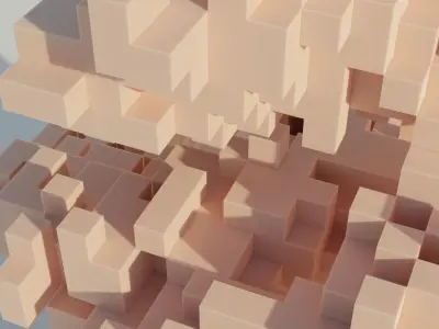 Abstract block Low-poly 3D model