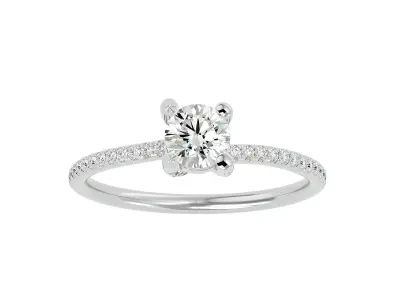 Solitaire ring model 3D print model 8