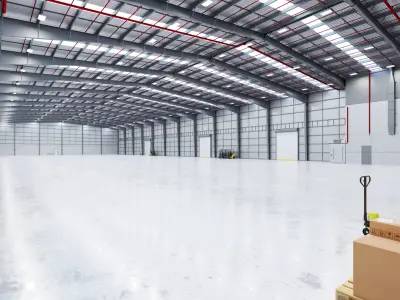 Industrial Warehouse Interior 13 Low-poly 3D model