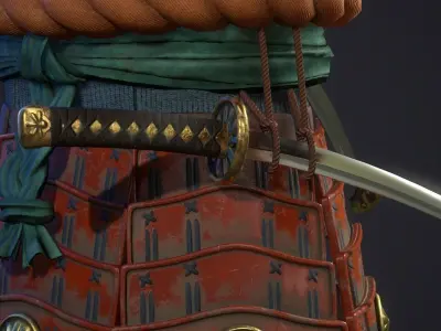 AAA Samurai Warrior  Game Ready Character Low-poly 3D model