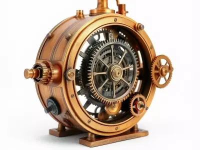 Steampunk Gear Clock model pack Low-poly 3D model