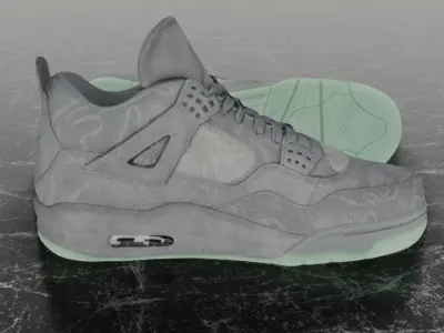 NIKE AIR JORDAN 4 RETRO KWAS Low-poly 3D model