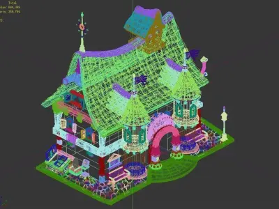 Game Cartoon - House 04 3D model