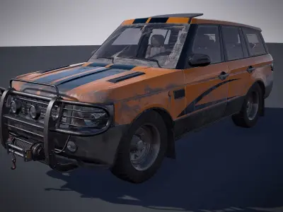Offroad vehicle Low-poly 3D model