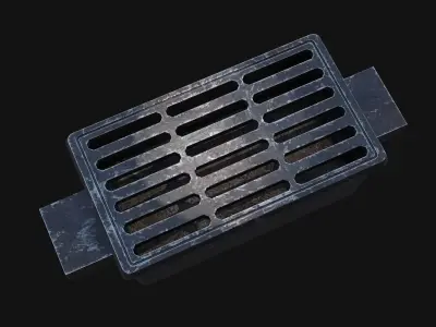 Sewage grate Low-poly 3D model