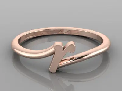 Alphabet Ring R 3D print model purchase