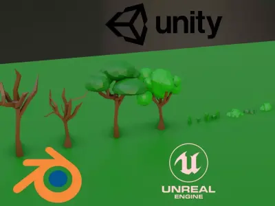 NATURE PACK LOW POLY  Low-poly 3D model