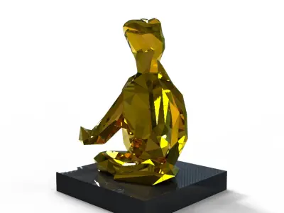 polygonal turtle on the podium 3D model