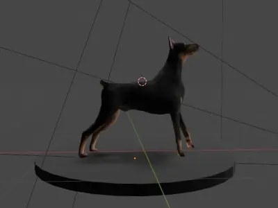 Doberman Low-poly 3D model