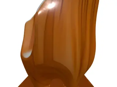 Modern Abstract Wooden Art Sculpture Low-poly 3D model