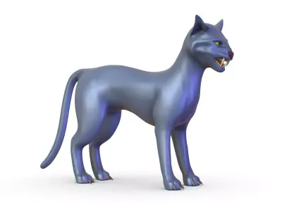 High Poly Realistic Cat Ravenous Serval 3D model