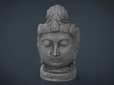Buddha Head Low-poly 3D model