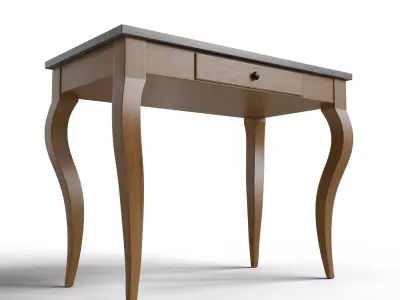 Melony Wooden Desk with Marble Top 3D model