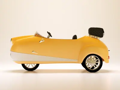 Electric Car Vintage 3D model