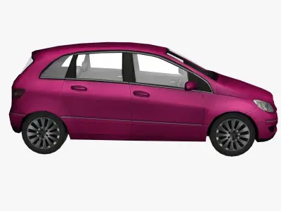 Pink Car Low Poly Low-poly 3D model