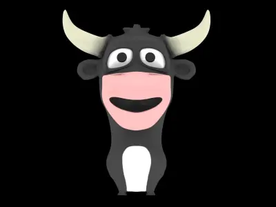 Bull Cartoon  Low-poly 3D model