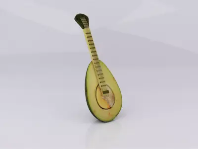 Avocado guitar  Low-poly 3D model