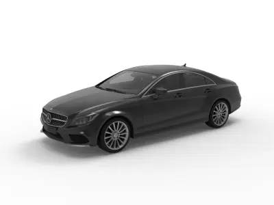 Mercedes Matte Black Car 3d Model 3D model