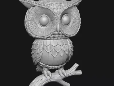 owl sculpture 3D print model
