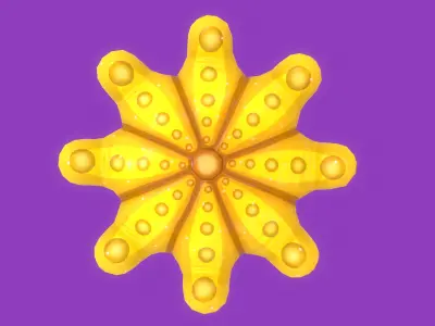 Stylized Starfish Pillow Cartoon Cushion Free low-poly 3D model
