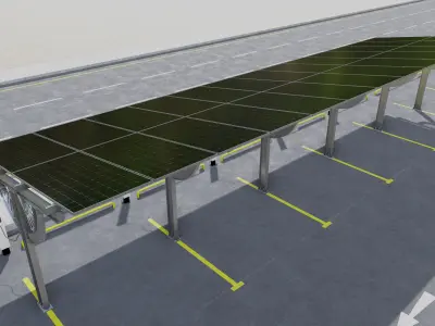 Solar Carport Type 3 3D model