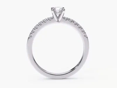 ZDR0125 round brilliant diamond engagement ring 3D print model