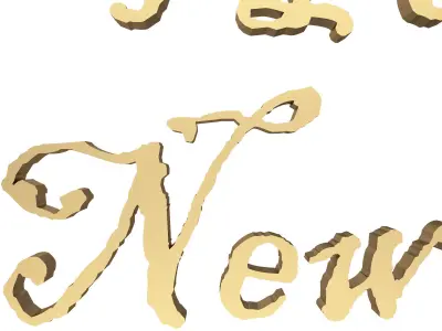 Happy New Year 2022 02 Low-poly 3D model