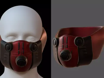 Gas mask helmet 3d model scifi Low-poly  Low-poly 3D model 85