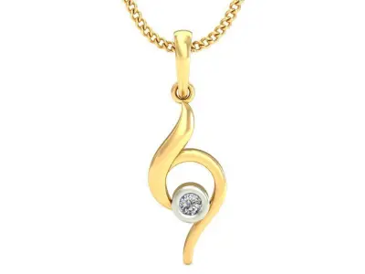 Solitaire Women Pendant 3dm STL OBJ FBX Renders Details 3D print model 62