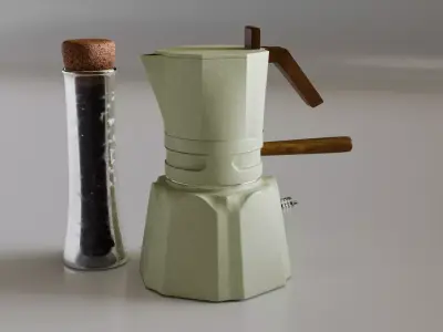 Professional Mochapot Low-poly 3D model