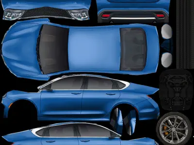 Generic Sedan v9 Low-poly 3D model